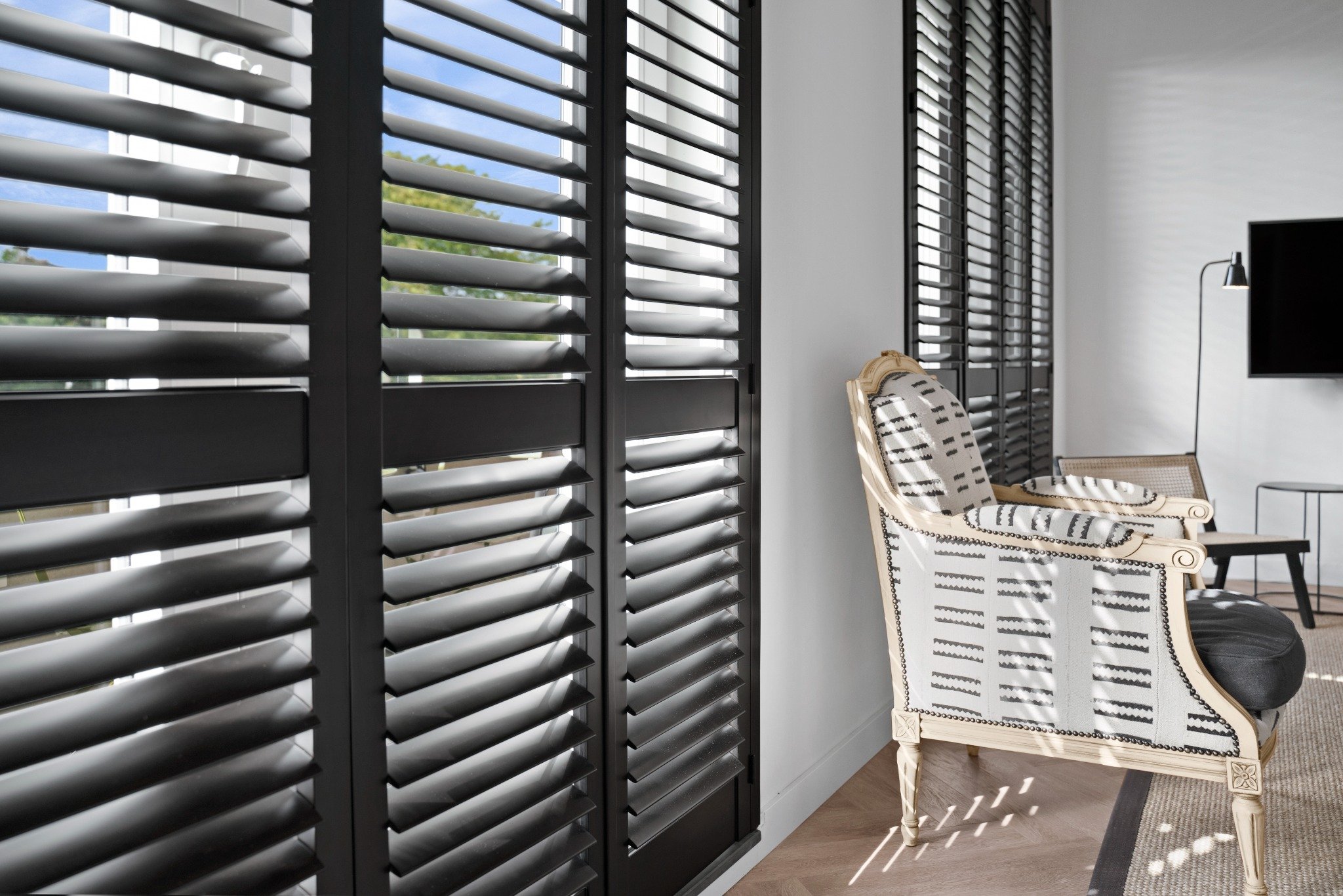 black plantation shutters for your house