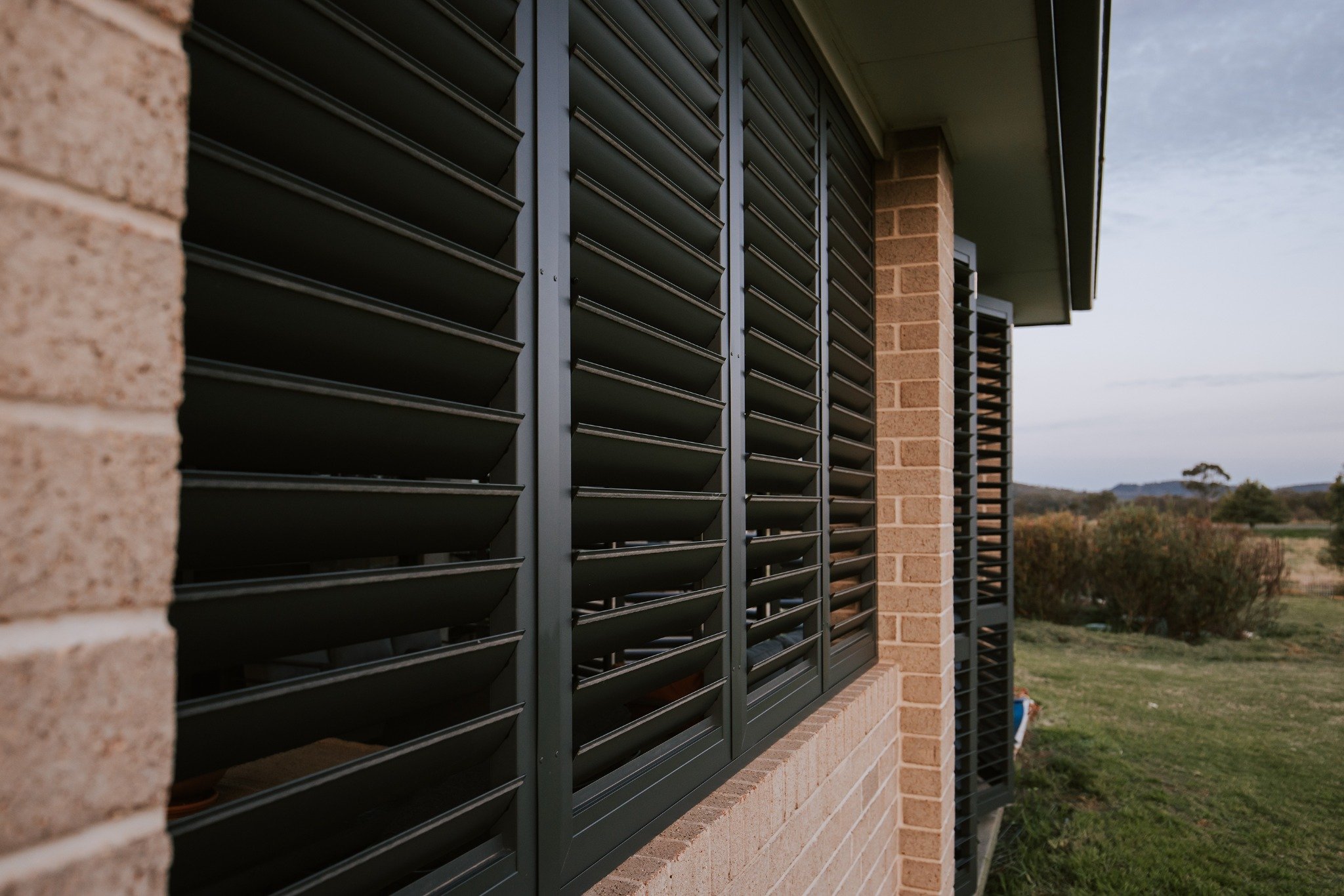 outside black shutters