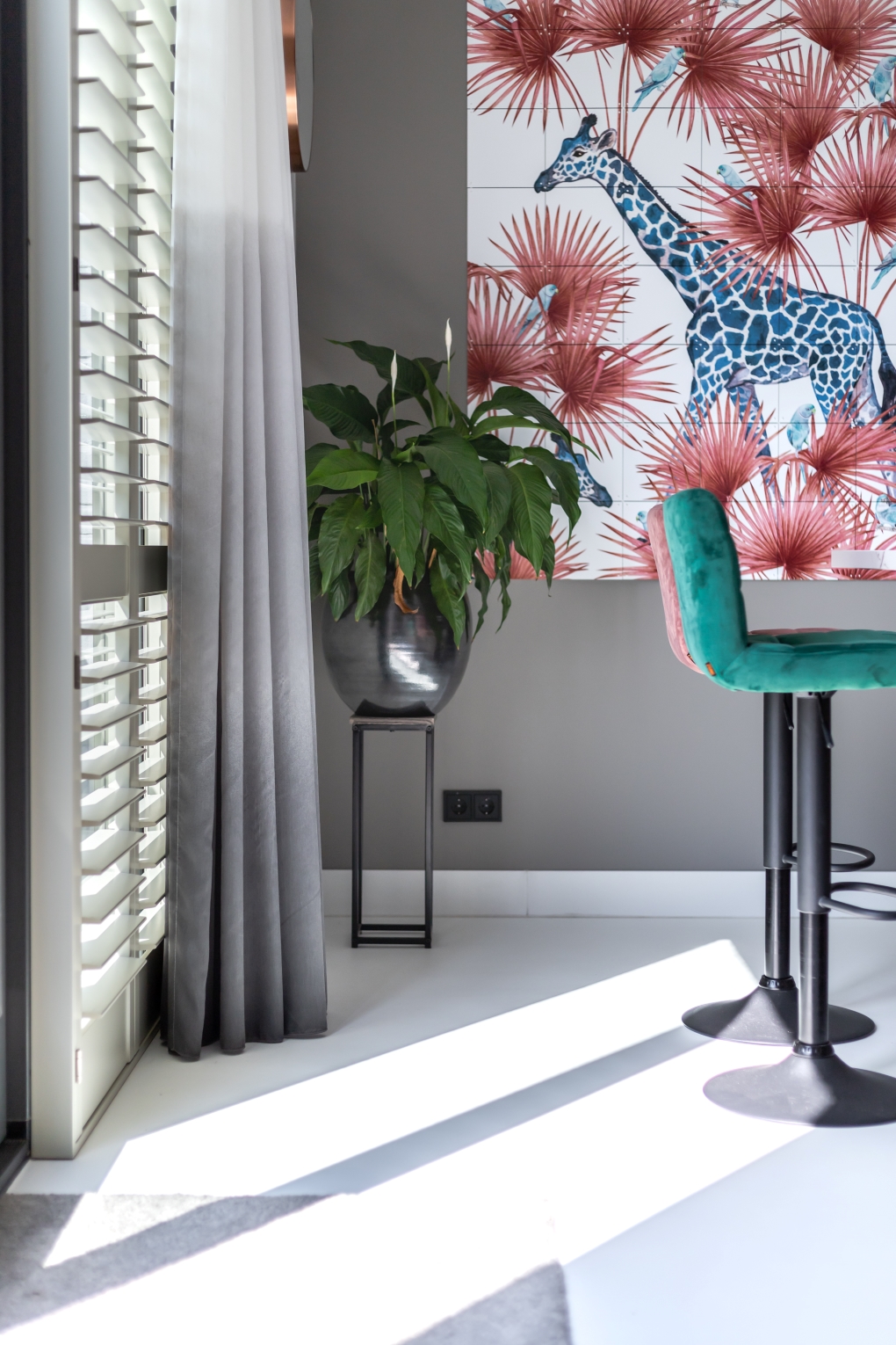 Shutters with Curtains