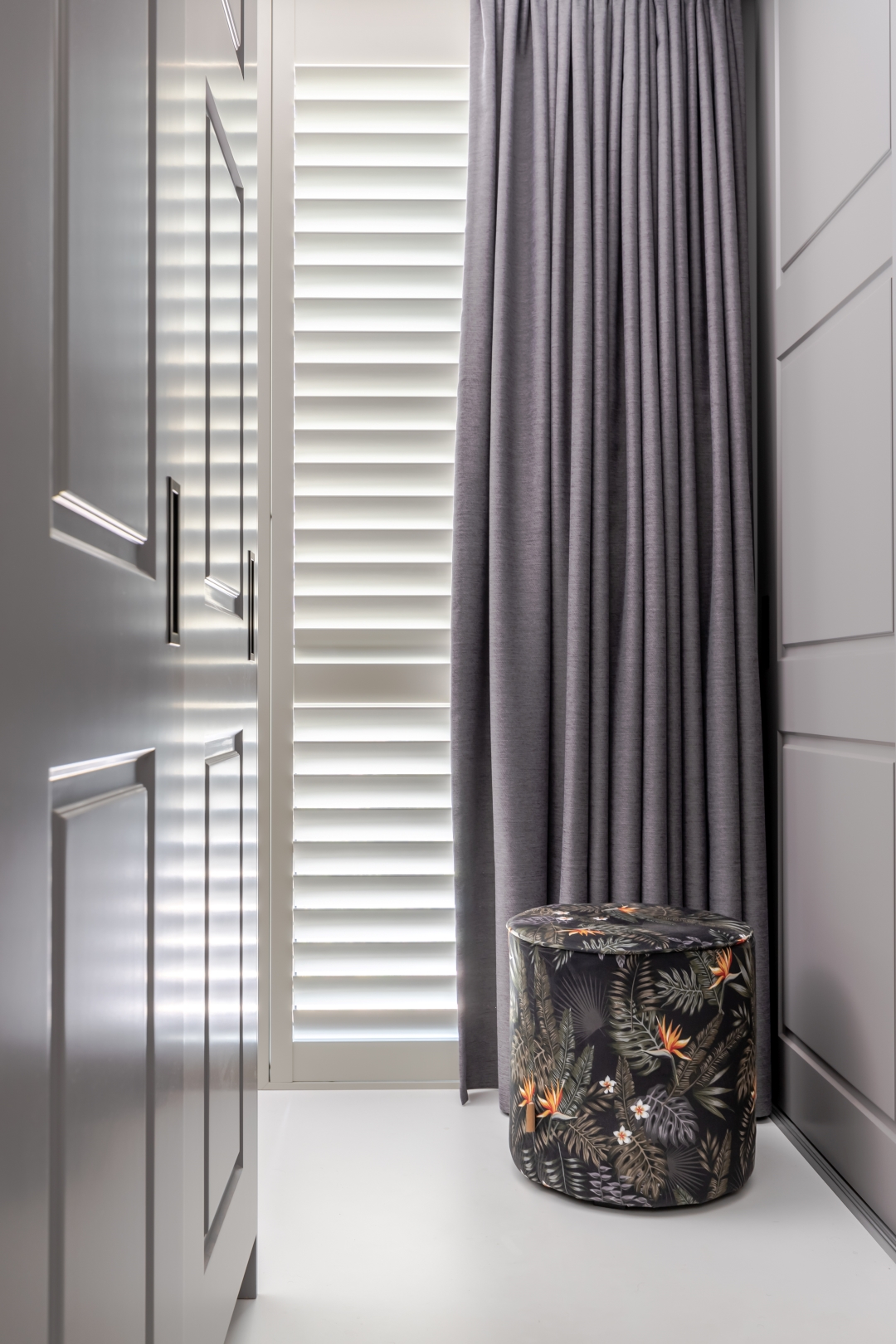 Window Shutters with Curtains